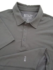 Mens Medium BYLT Drop Cut SS Shirt Polo Lux gray