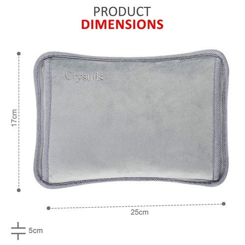 Rechargeable Hot Water Bottle Bed Electric Hand Warmer Massaging Heat Pad, Grey - Picture 4 of 5
