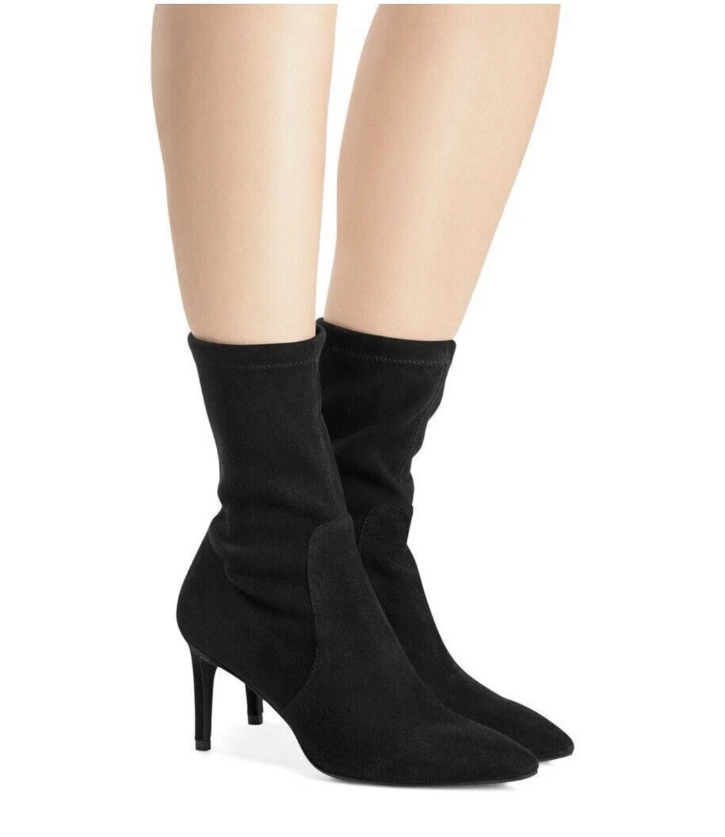 Stuart Weitzman-AUTHENTICWomen's WREN 75 Black Suede Stretch Sock