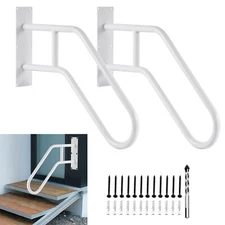 Wall Mounted Hand Rails Non-slip Grab Bars Outdoor Handrails for 1-3 Step Stairs