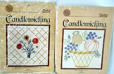 Dritz Candlewicking TWO Kits Fruit Basket Floral Bouquet 12"x12"