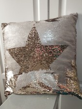 Kissen 45 x 45 cm gold Pailletten Stern QVC