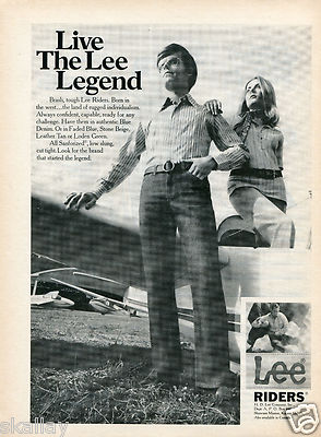 1970 Print Ad of Lee Riders Denim Jeans Live The Lee Legend 