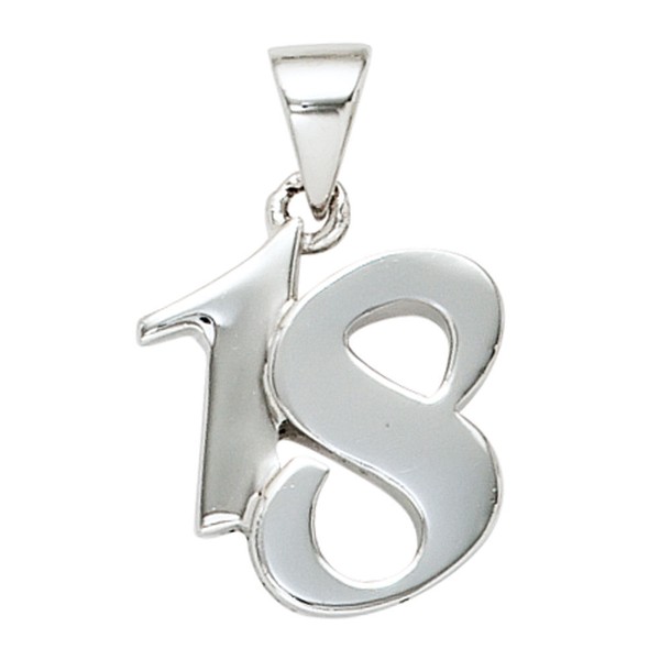 AnhäNger 18 Aus Echtem 925 Silber, Massiv, Rhodiniert, KettenanhäNger, Damen-image
