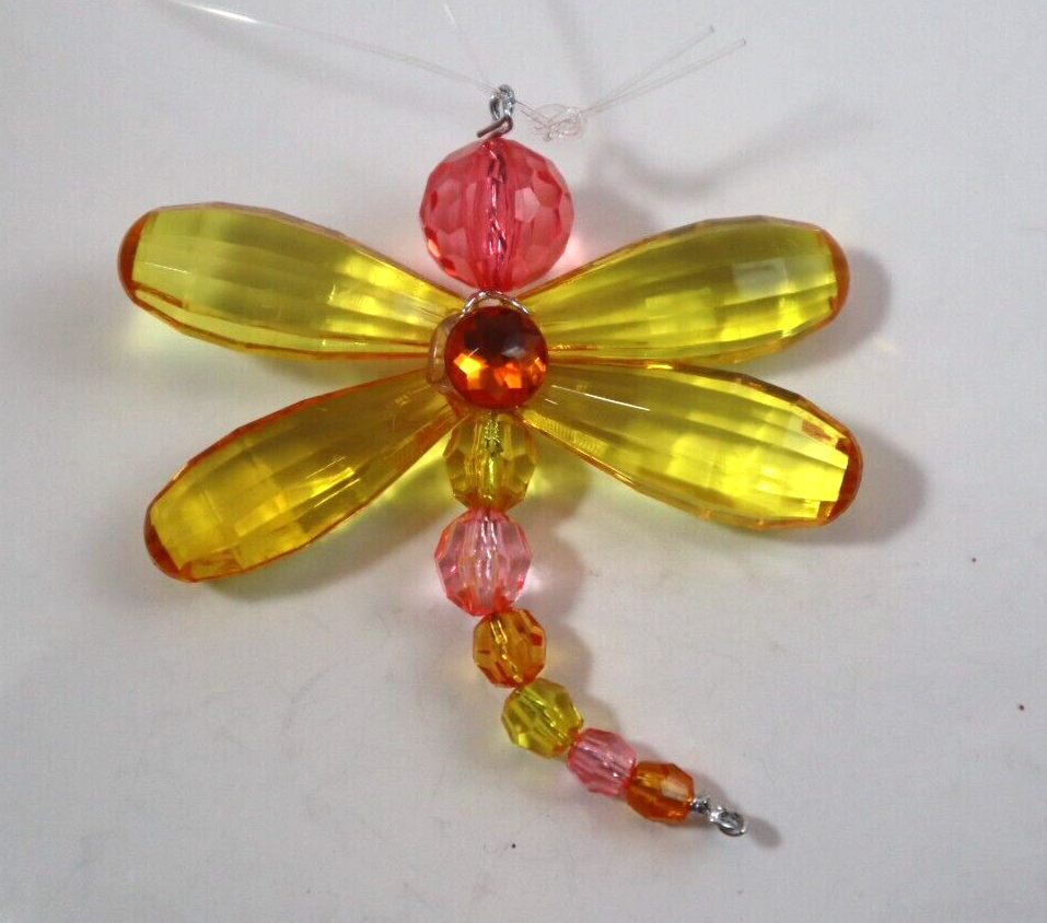 y♡Crystal B4 pink yellow orange CHARMING DRAGONFLY ORNAMENT Crystal