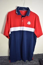 RLX Ralph Lauren MENS XL TALL Red White Blue Polo USA 2020 Shirt Wicking Striped