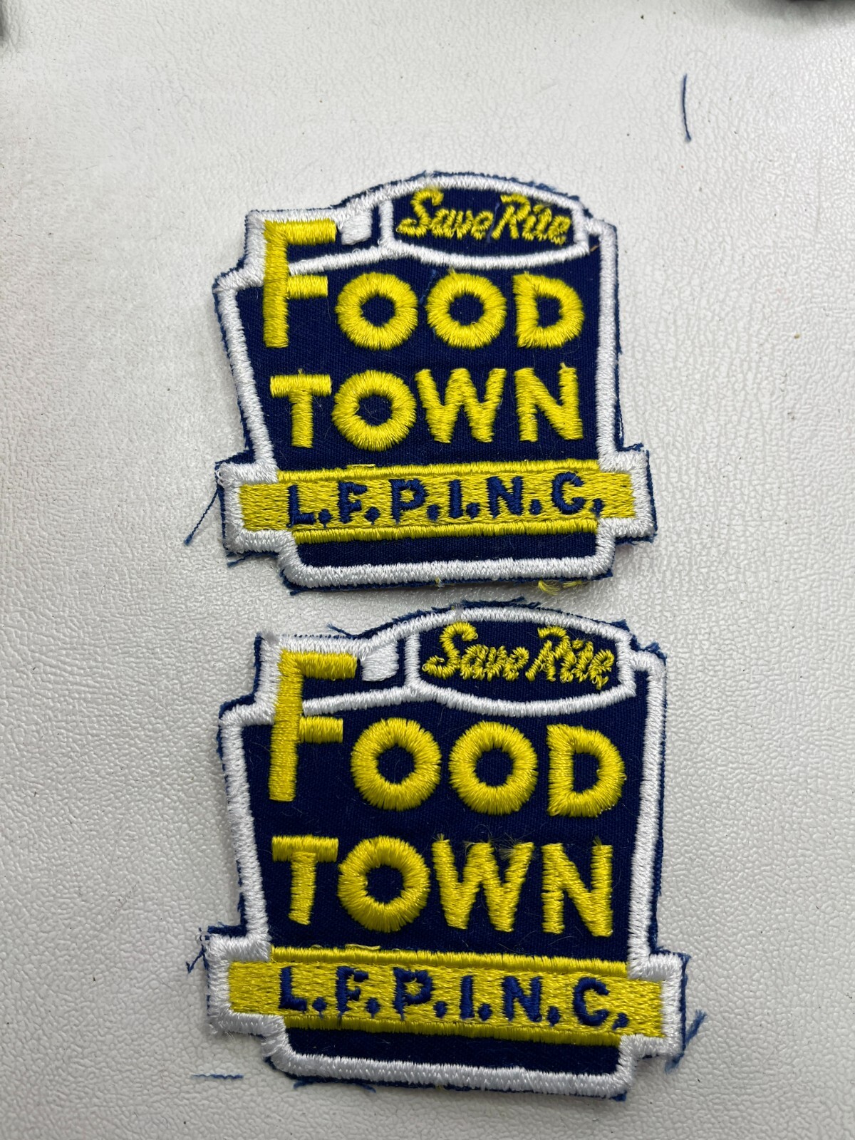 Vintage 2 Patches Lot FOOD TOWN GROCERY STORE SAVE RITE GROCERY Patch Lot M023