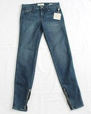 $235 New HABITUAL JEANS Skinny Denim Women's 24 Blue ALMAS Hi-Rise Zipper Ankles