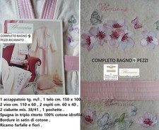BLUMARINE HOME COLLECTION completo set spugne bagno ricamato 9 pezzi