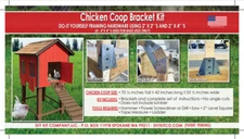 Chicken Coop DIY Bracket Kit. Made in USA. No Angled Cuts. Lumber not Included.