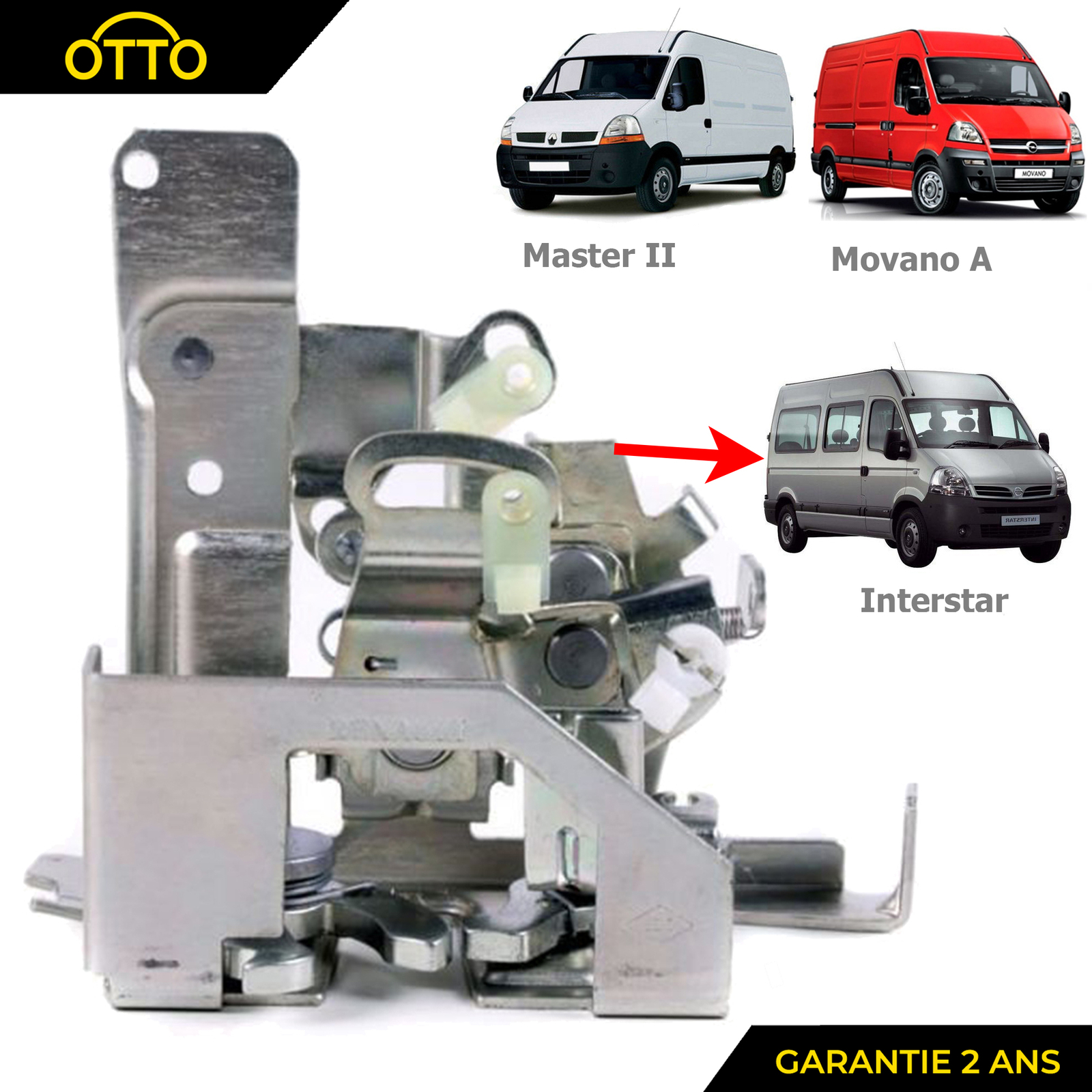 Serrure de porte arriere pour Master 2 et Movano A - Verrouillage de rechange mecanique d'origine