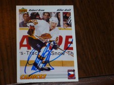 ROBERT KRON AUTOGRAPHED 1991 UPPER DECK EURO STARS CARD