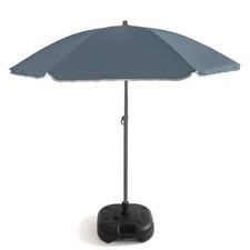 Grey Parasol 2.4 with Base and Tilt Garden Parasol