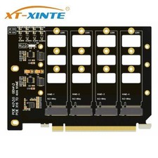 PCI-E 4.0 4x4 to M.2 4-Bays Expansion Card for M.2 NVMe Solid State Drive Card