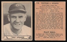 1940 Play Ball Tris Speaker #170 Very Good Condition