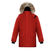 Triple F.A.T. Goose Men's Heavy Parka Waterproof Huron Fur Down Jacket Red S