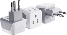 Brazil Travel Adapter Plug with Dual Usa Input - Type N 3 Pack - Ultra Compact