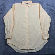 Ralph Lauren Yarmouth Oxford Shirt Mens 16.5 33 Yellow Cotton Logo Button Down