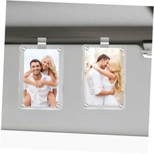 2Pcs Car Picture Holder, Acrylic Magnetic Personalized Photo Holder Car white