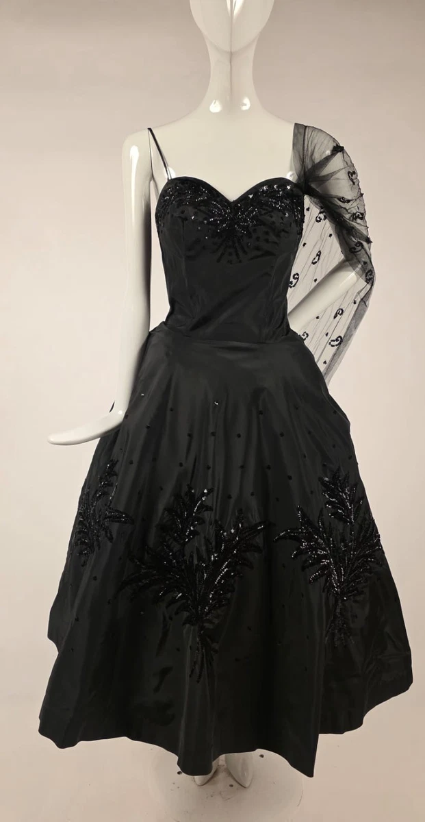 Black Victorian Vintage Dresses Pre 1890 Decade for sale