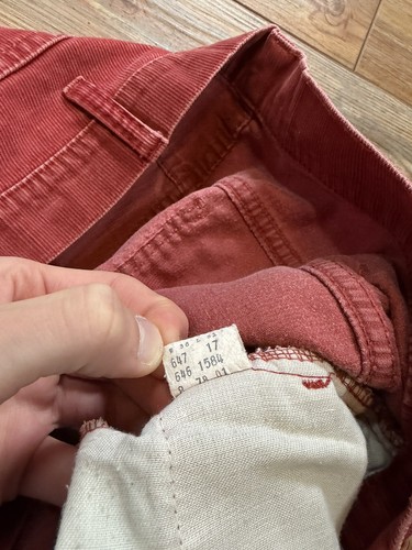 Vintage 70s Levis Pants Size 36x30 Red Corduroy Flare White Tab Boot Cut Jeans by Levi's, $99.99 - Photo 5
