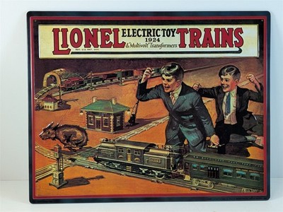 Lionel Trains Hallmark 1924 Katalog 402 Elektrolok 14'' Blechschild 1999