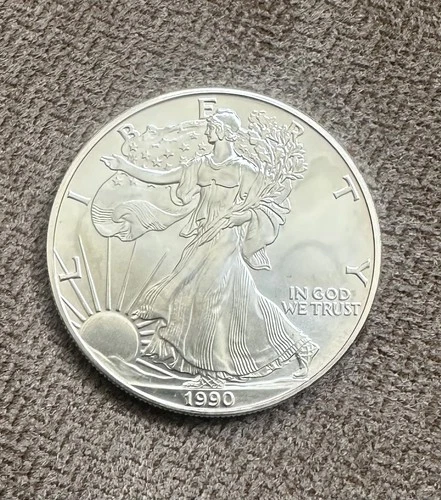 1990 American Silver Eagle 1 OZ .999 Fine Silver BU Uncirculated