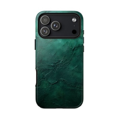 For iPhone / Galaxy / Pixel - Phone Ink Case - Emerald Green Rustic Plaster