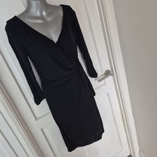 Coast size 8 black faux wrap dress