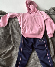CXL by Christian Lacroix Girls Hooded Tracksuit Set Hoodie/Trousers Pink Navy 4A