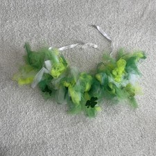 St. Patrick  s Day themed green shamrock tutu ruffled skirt accessory size OS 