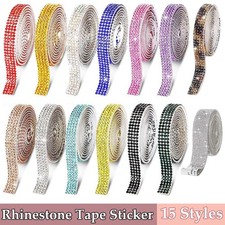 Crystal Rhinestone Tape Sticker Self Adhesive Diamond Rolls Strip Various Styles