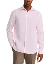 $325 Canali Men's Pink Linen Sport Shirt Medium yse1225