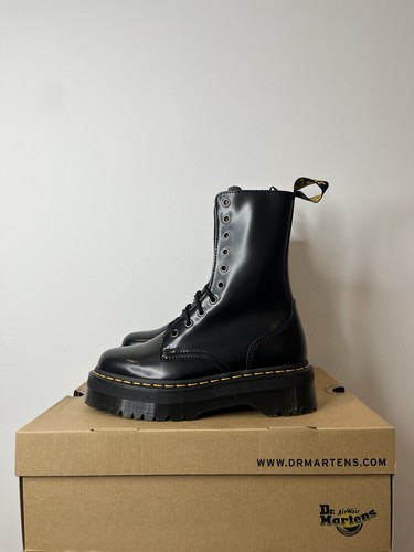 DR MARTENS BLACK JADON HI SMOOTH LEATHER PLATFORM BOOTS SIZE UK 6 - Picture 5 of 8