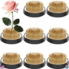 Sliner 8-Pack 1.81" Brass Floral Frogs - Ikebana Flower Holder & Arranger Pins