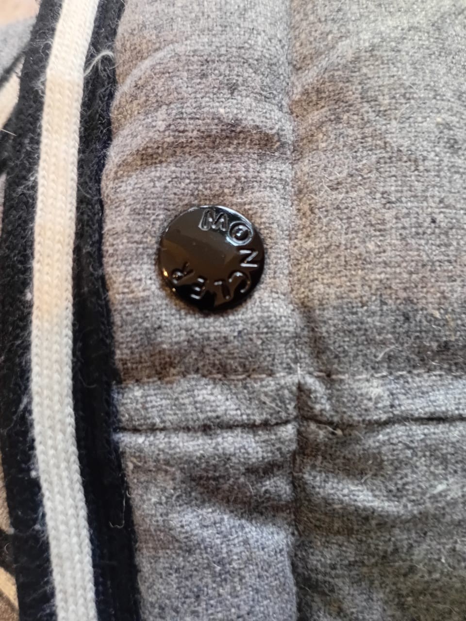 Authentic Moncler Branson Down Jacket Gray Wool B… - image 5