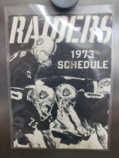 1973 OAKLAND RAIDERS pocket schedule LaMonica Otto Al Davis Extremely RARE MINT