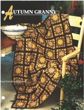Autumn Granny Annie's Attic Crochet Afghan Pattern Leaflet