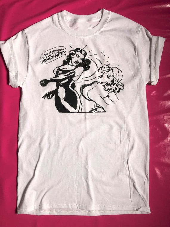 Adam and the Ants Fightning Girls SHort SLeeve White Men S-4XL T-shirt
