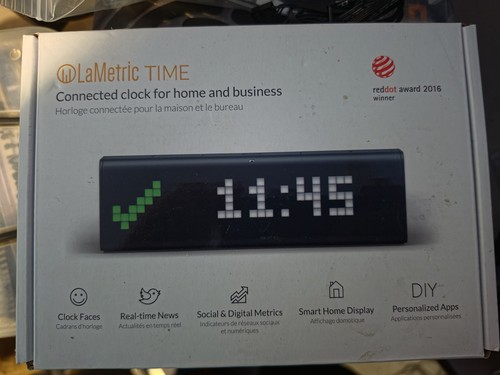 LaMetric Time Wi-Fi Multifunctional Display Clock Smart Home or Business LM 37x8