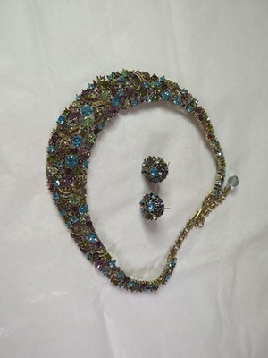 Heidi Daus Dragonfly Necklace, Multi-Color Crystals Signed, 114.5g, 16-20''
