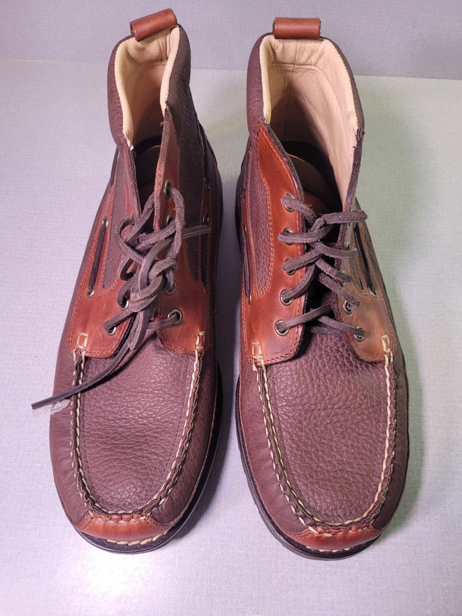 LL Bean Allagash Mens Size 10.5 Moc Toe Chukka Boots Brown Bison Leather LL BEAN Men main image 3