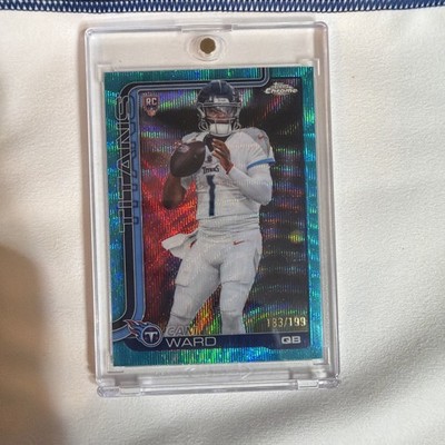 2025 Topps Chrome - Rookies Cam Ward #314 Aqua Wave Refractor /199 (RC)