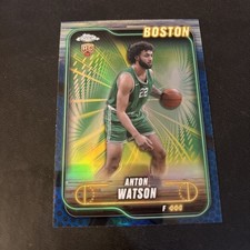 2024-25 Topps Chrome - Anton Watson, Anton Watson #107 Blue Basketball Refractor