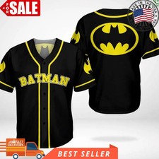 Batman Dark Knight 3D BASEBALL JERSEY SHIRT With Sewn Trim For Mens