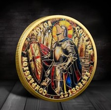 Knights Templar Coin Religious Beautiful Commemorative Coin. Pray For Victory.