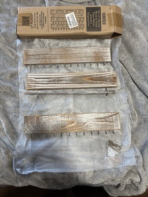 COMFIFY Rustic Wall Mounted Wood/Metal Organizer Set of 3 WD-0618-24-RW
