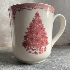 Vintage JOHNSON BROTHERS England Old Britain Castles Christmas Mug Red Tree