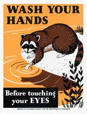Vintage Wash Your Hands 1941 Advertisement Poster