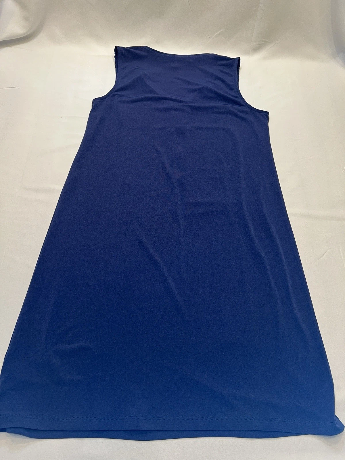 Abito donna Michael Kors blu navy senza maniche scollo a V con cerniera oro taglia XS